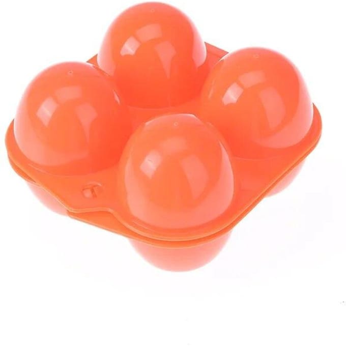 Transporteur de Camping Portable pour 4 œufs, boîte de cuisine, conteneur pratique, boîte de rangement des œufs, conteneur de randonnée en plein air orange