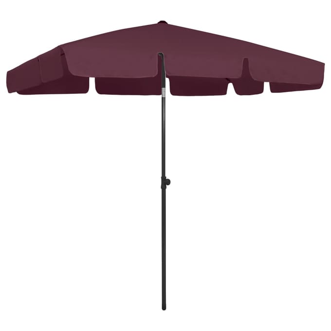 vidaXL - Strandparasol - 200x125 - cm - bordeauxrood