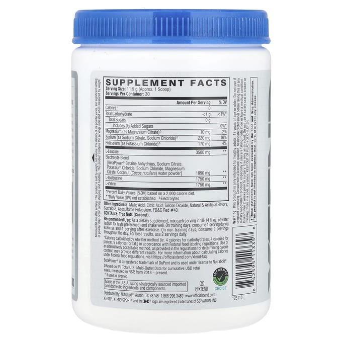 XTEND, Sport, 7G BCAA, Fraise Kiwi Splash, 12,2 oz (345 g)