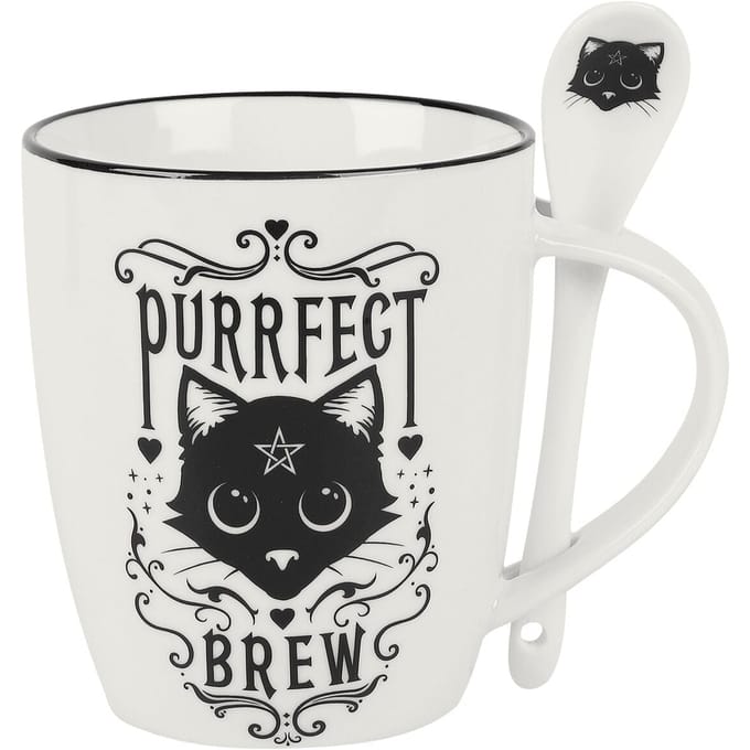 Alchemy England - Gothic Kop - Purrfect Brew - voor Geen - wit-zwart