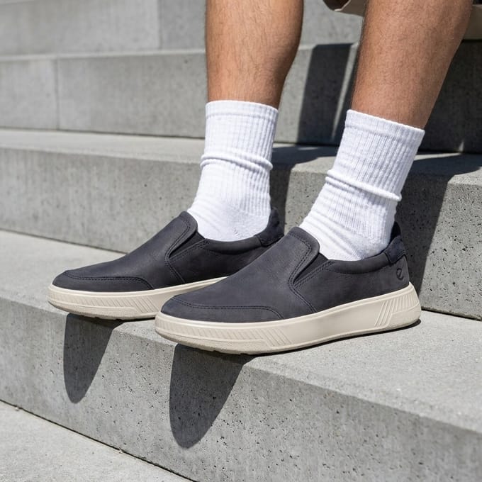 Ecco Move M Slip-on Instappers blauw Leer - Maat 41