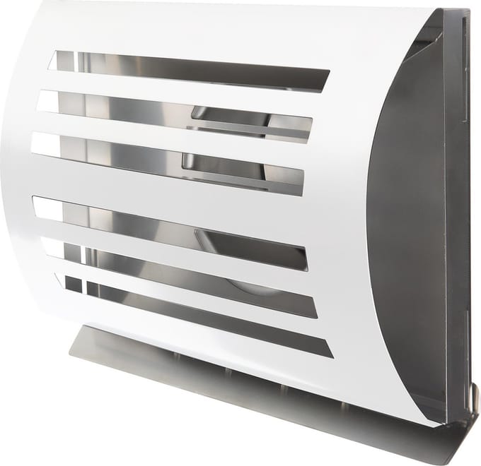 Design gevelkap PREMIUM LINE -DELTA- Ø 150mm met terugslagklep - WIT RAL9010