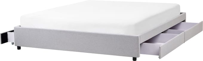 PRADES - Bed met opbergruimte - Lichtgrijs - 180 x 200 cm - Polyester