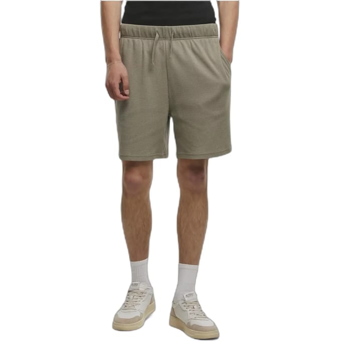 Urban Classics - Waffle Sweat Korte broek - S - Olijfgroen
