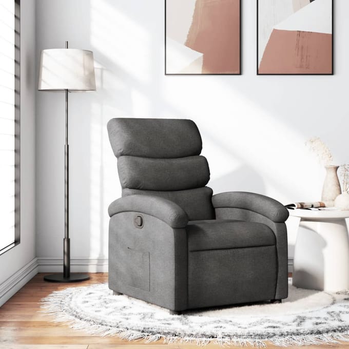 vidaXL - Relaxfauteuil - donkergrijze - stof
