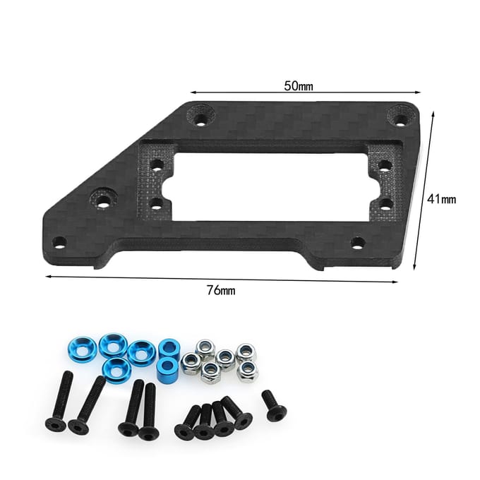 Carbon Fiber Servo As Mount Servo Mount Stand Vervanging voor SCX10 PRO 1/10 Afstandsbediening Auto zwart