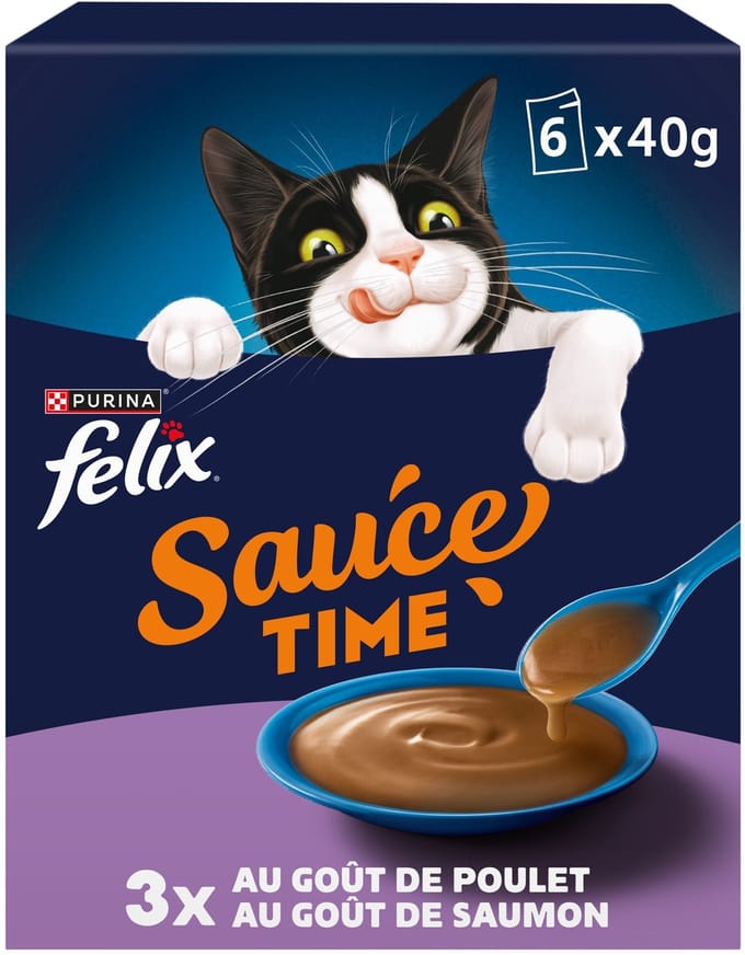 Felix Sauce Time met Kipsmaak - Kip & zalm - 4 x 6x40g