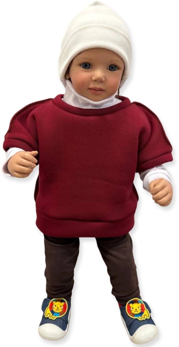 Dartomik - Kinderponcho - 98 - Katoen en Polyester - Bordeaux