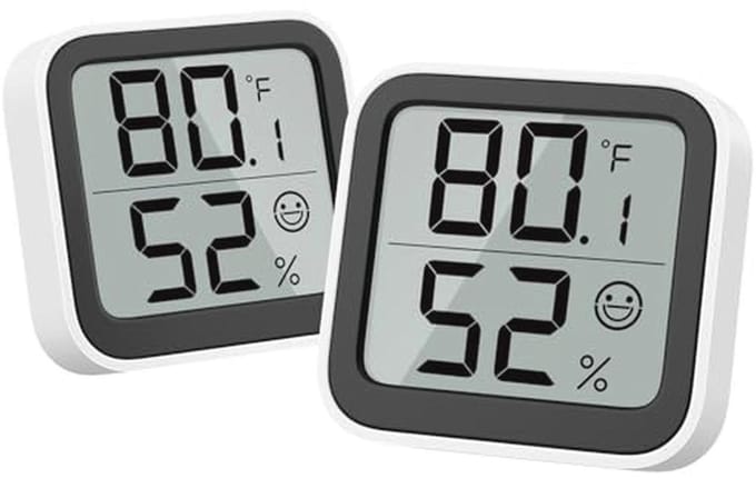 Hygrometer en Thermometer - Mini Luchtvochtigheidsmeter met Comfortweergave, Binnengebruik, Schakelaar °C/°F