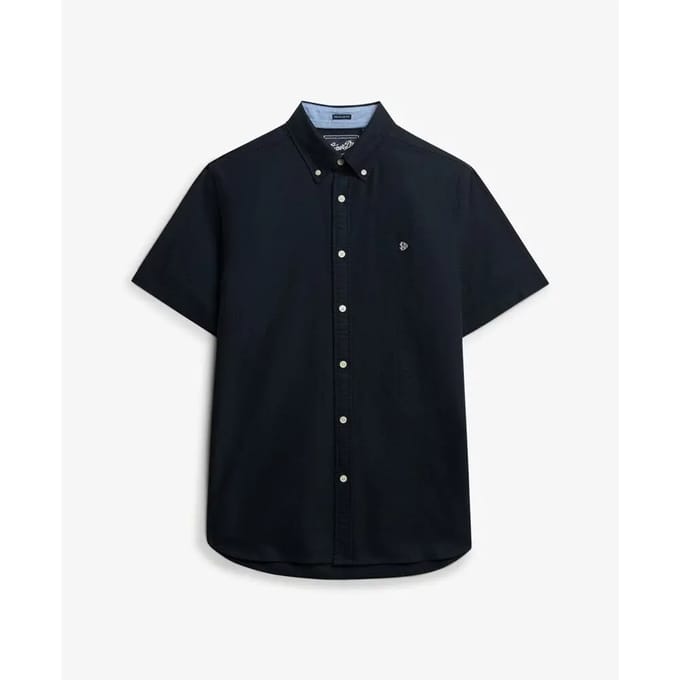 Superdry Preppy Oxford Overhemd Met Korte Mouwen Blauw XL Man