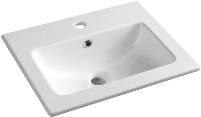 Sapho Wastafels - Wastafel 50x40 cm, met overloop, kraangat, wit 44050