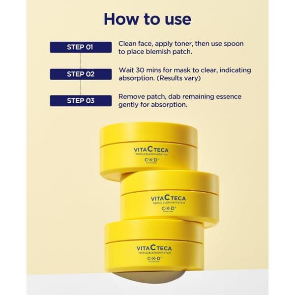 [CKD] Vita C Teca Triple Blemish Patch 82g 60EA yellow