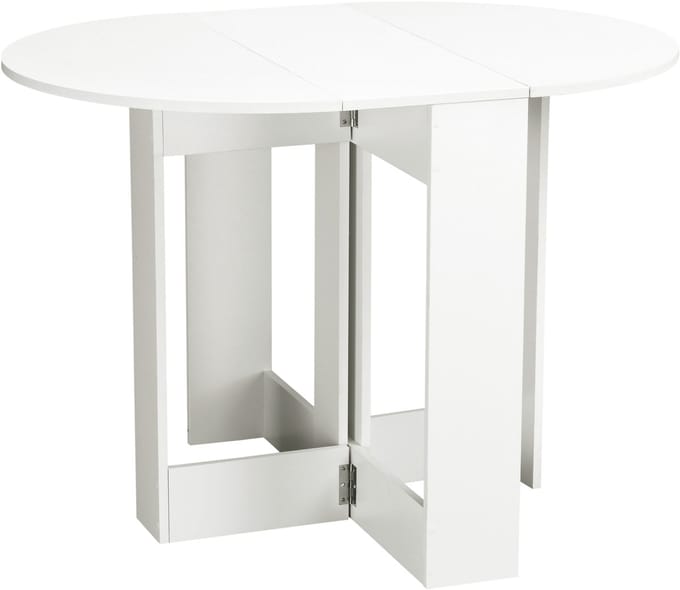 HOMCOM - Opvouwbare eettafel - Spaanplaat - 104x76x73,7cm - Wit