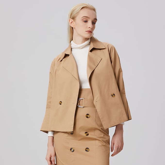 Coton Trench-Jacket met dubbele borsten