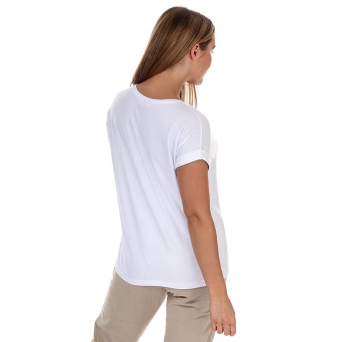 Only witte dames t-shirt   Ronde hals   Relaxed Fit   Korte mouw Wit L