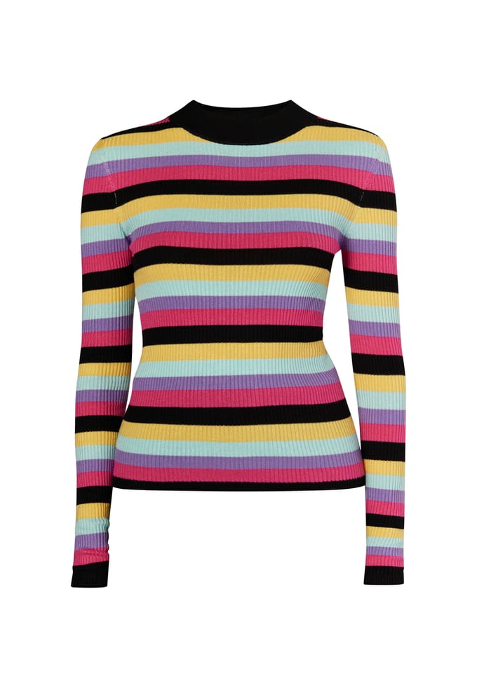 Mymo Trui met ribbels Dames Zwart Veelkleurig