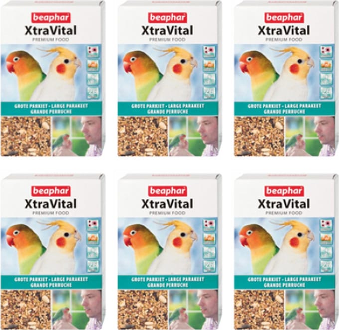 6x Beaphar XtraVital Grote Parkiet - vogelvoer - 500g