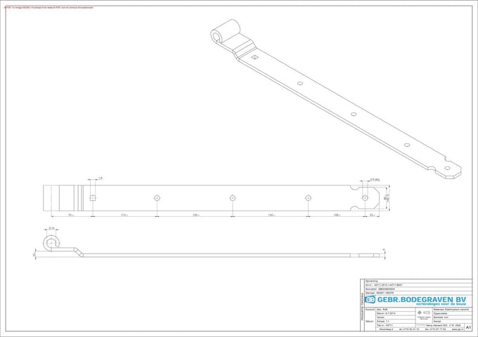 Duimheng - Met verzet - 60cm -voor 16mm duim - Verzinkt