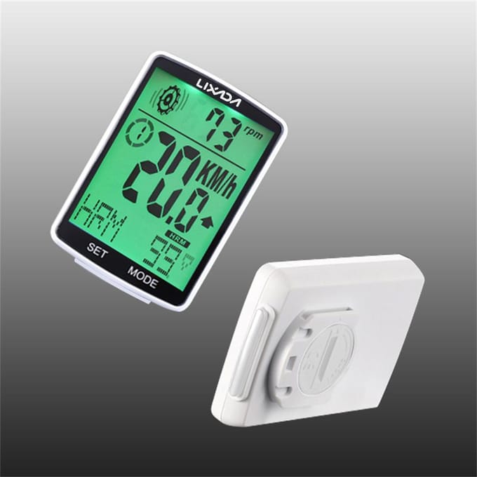 LIXADA 3-in-1 draadloze fietscomputer Multifunctioneel LCD-scherm Fietscomputer met hartslag Green backlight