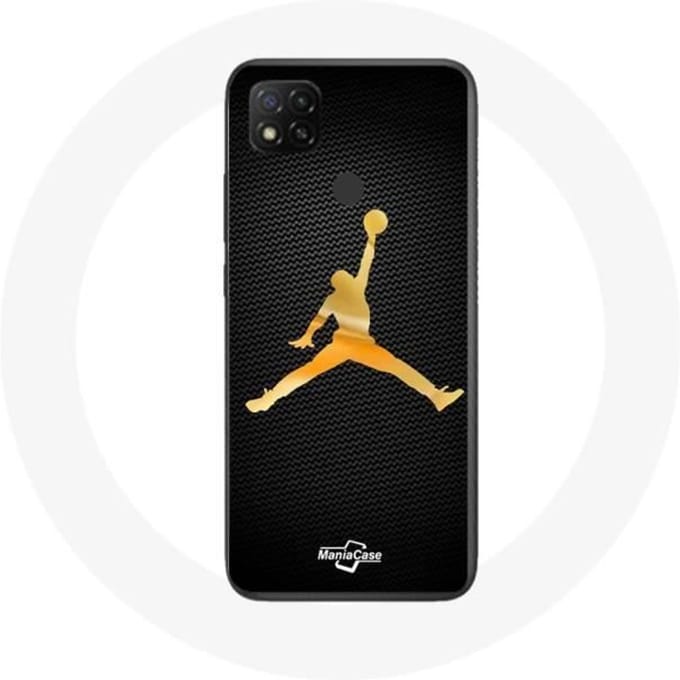 Coque - Maniacase - Xiaomi Redmi 9C - Souple - Jaune - Michael Jordan logo jaune