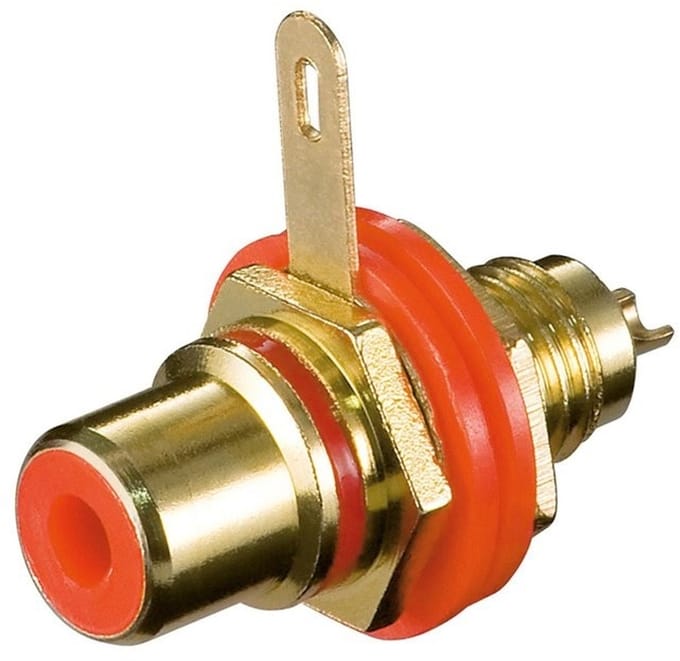 Pro RCA female Connector for housing assembly with insulation and soldered Verbinding