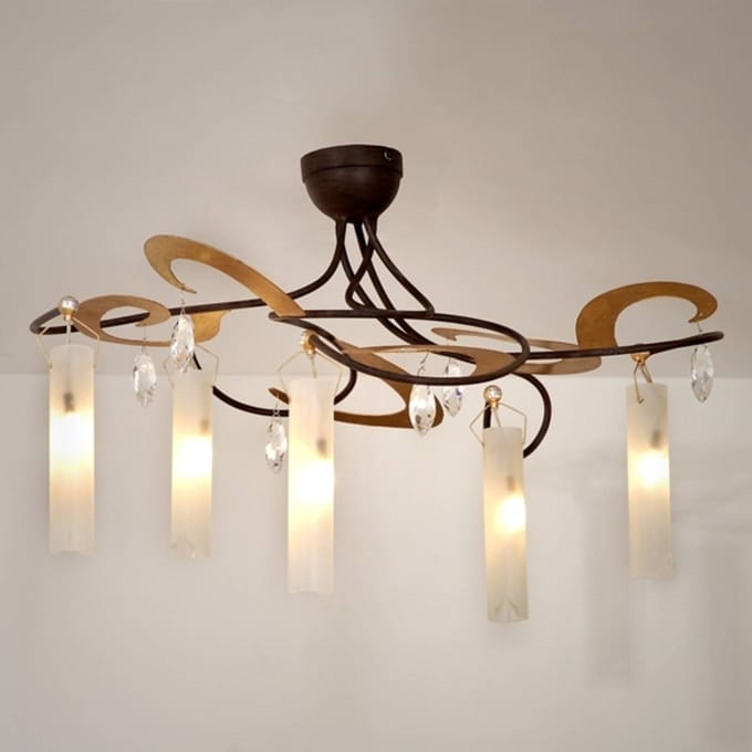 Holländer Decoratieve plafondlamp CASINO 5-lichts kristal