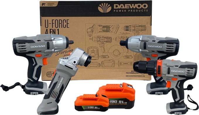 Gereedschap Set - Daewoo DAMWS266 - Schroef-boormachine - Haakse slijper - Moerklopper