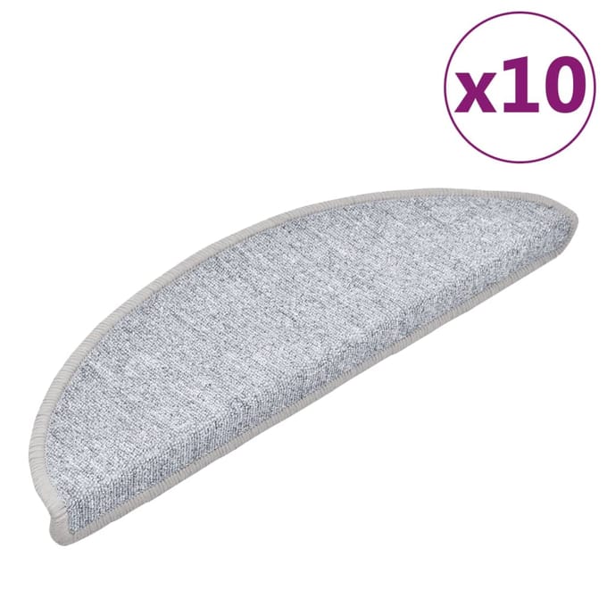 vidaXL - Trapmatten - 10 - st - 56 - x - 17 - x - 3 - cm - Non-Slip - Lichtgrijs