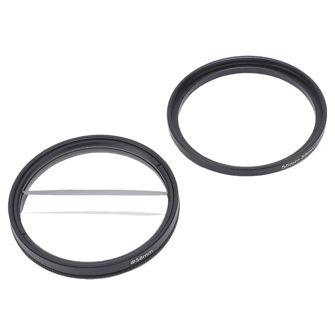 58MM Dubbele Halve Maan Speciale Blur Effecten Filter Dubbel Glas Camera Midden Gesplitste Diopter Lens gray
