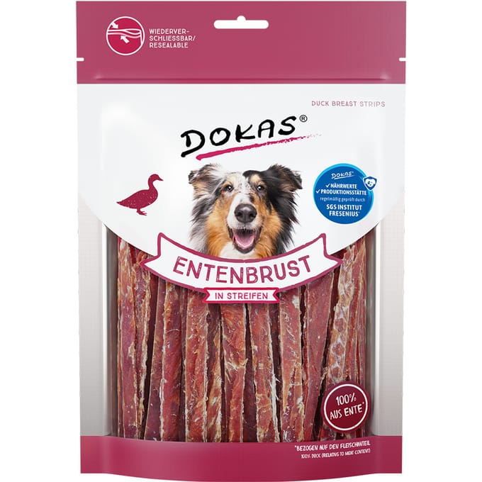 3x250g Eendenborst in Reepjes Dokas Vleessnack Hondensnacks