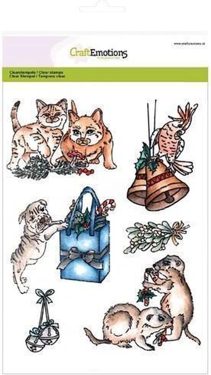 CraftEmotions stempel A5 - Christmas pets 3