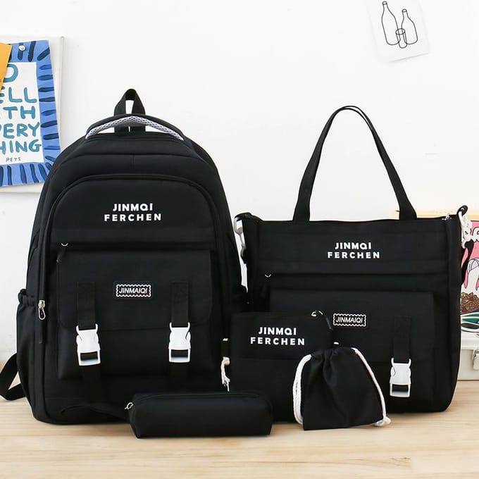 Sacs à dos pour filles d'école primaire et collégiennes black