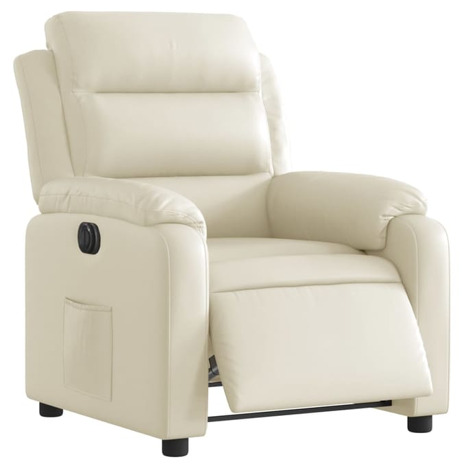 vidaXL - Fauteuil - elektrisch - verstelbaar - kunstleer - crèmekleurig