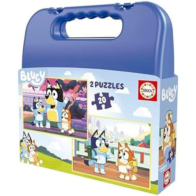 Puzzel - EDUCA - Puzzel Bluey - Set van 2 Puzzels - 20 stukjes - Gerecycled karton