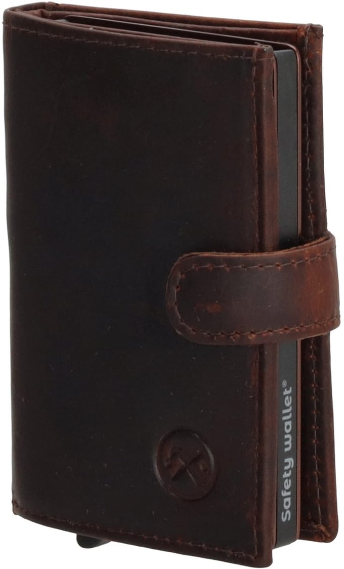 Hide & Stitches Columbia Safety Wallet - 100% Leer - Bruin