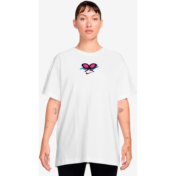 Nike Dri-Fit Slam Oversize T-shirt Dames-wit