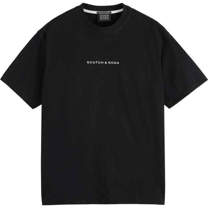 Scotch & Soda Logo Front Chest T-shirt Black Größe: M | Basic T-Shirts Outlet | Herren | Schwarz