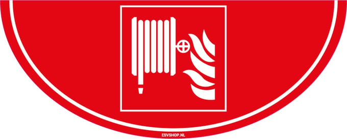 Brandslang vloersticker F002 - 750 x 300 mm