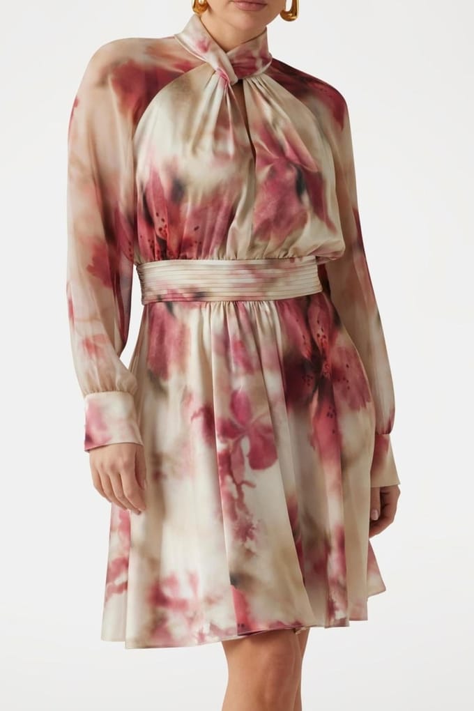 GUESS Bianca Ls Flared Dre Blossom Charm Taglia: 38 | Abiti Mini Outlet | Donna