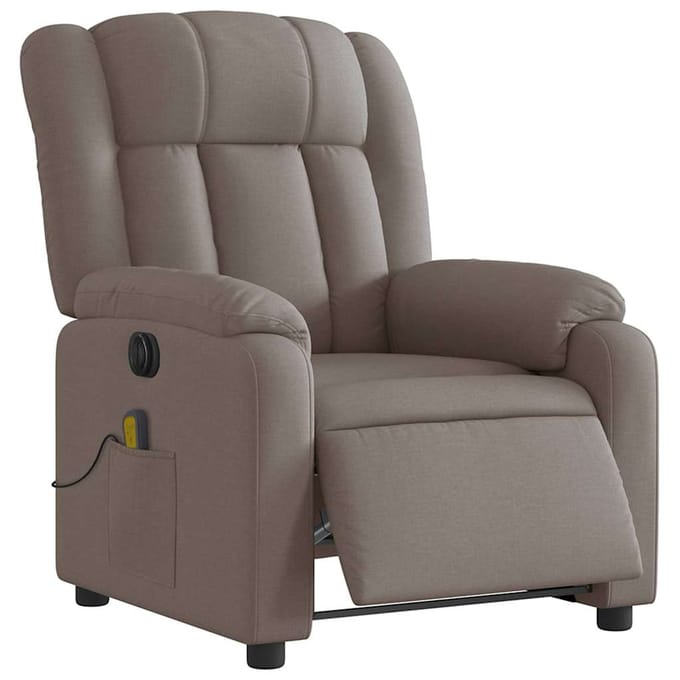 vidaXL - Massagestoel - elektrisch - verstelbaar - stof - taupe
