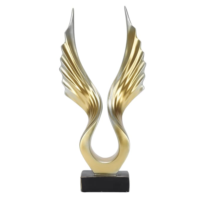 Abstracte Vleugel Sculptuur Modern Innovatief Licht Luxe Hars Abstract Vleugel Beeld voor Huis Wonen beige