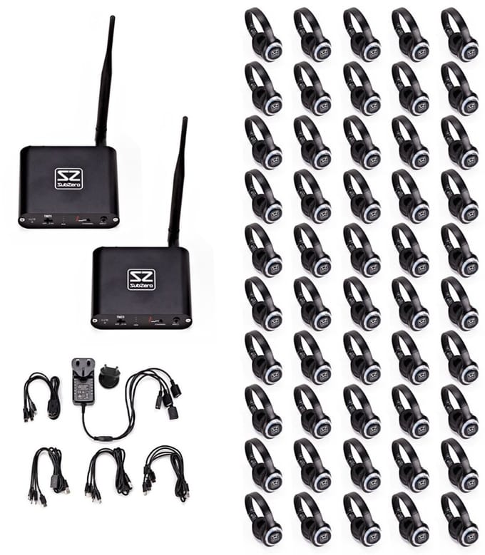 SubZero UHF Silent Disco System, 50 Pack