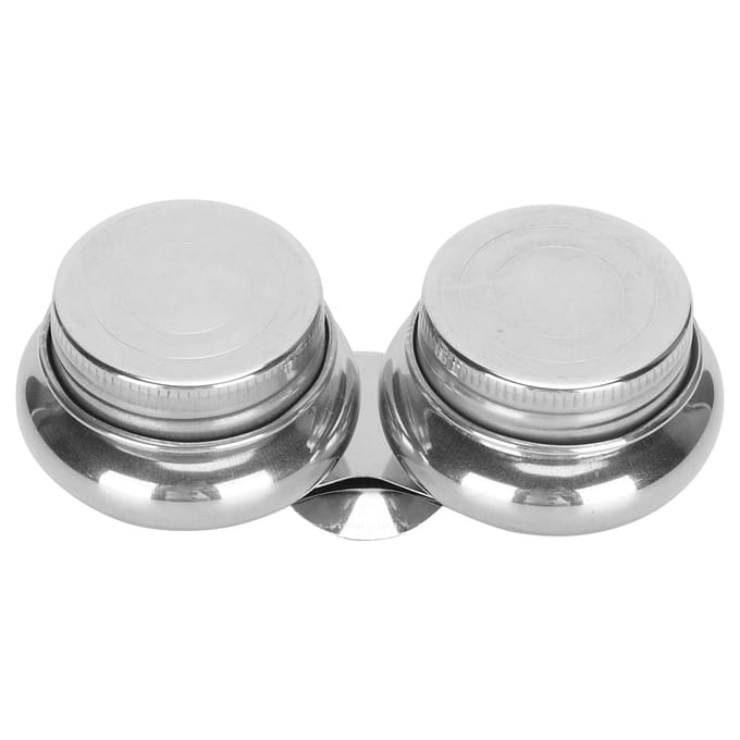 Olieverf Container Pot Dubbele Dipper RVS Clip Paletbeker Kunstbenodigdheden white