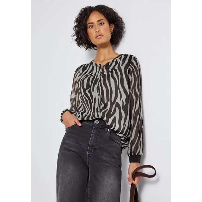 Chiffon blouse met zebraprint
