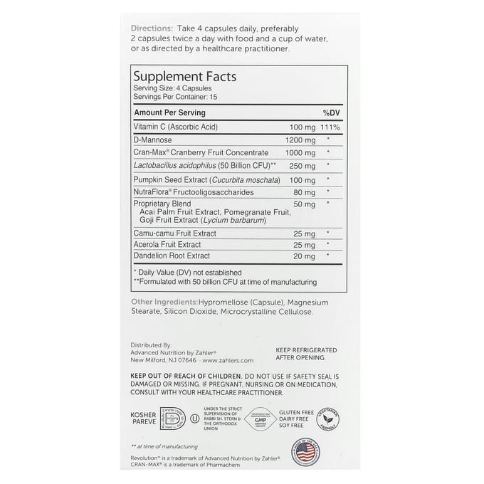 Zahler, revolutie, complete urinewegformule, 60 capsules