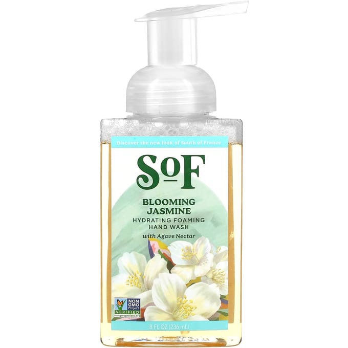 SoF, Hydrating Foaming Hand Wash, with agave juice, blooming jasmine scent, 236ml (8fl oz) white
