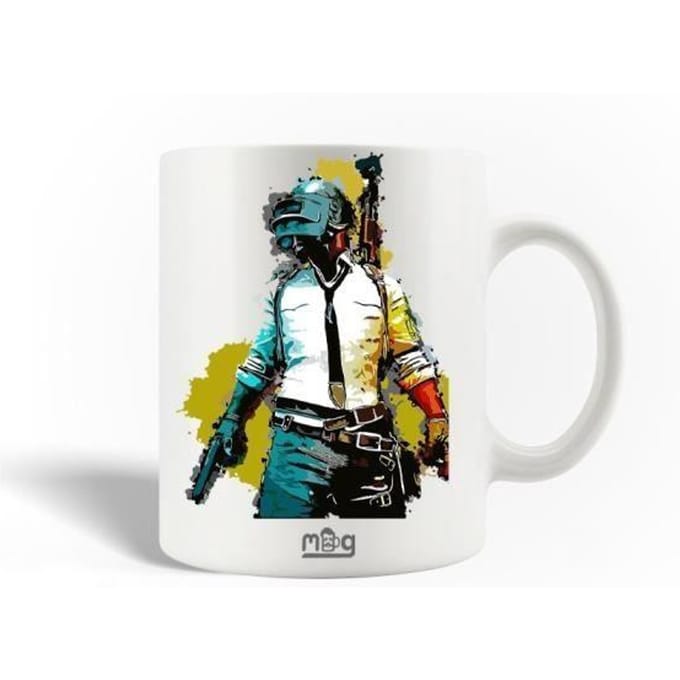 Mug en Céramique - PUBG Mobile - 30cl - Blanc - Compatible Lave-Vaisselle - 9,5 cm de Hauteur