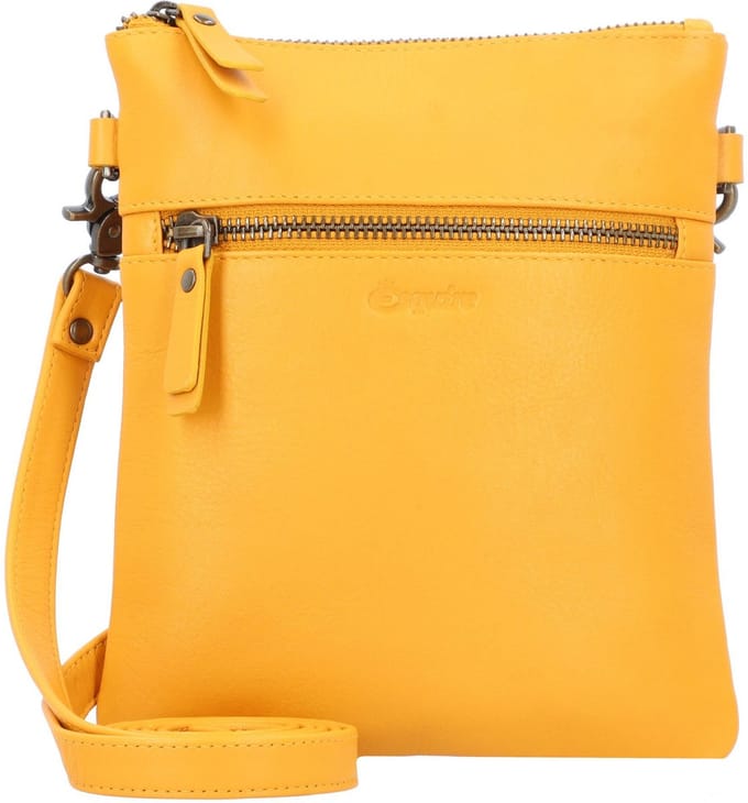 Esquire Leren Schoudertas Peru Small Crossbody Bag Curry Donkergeel