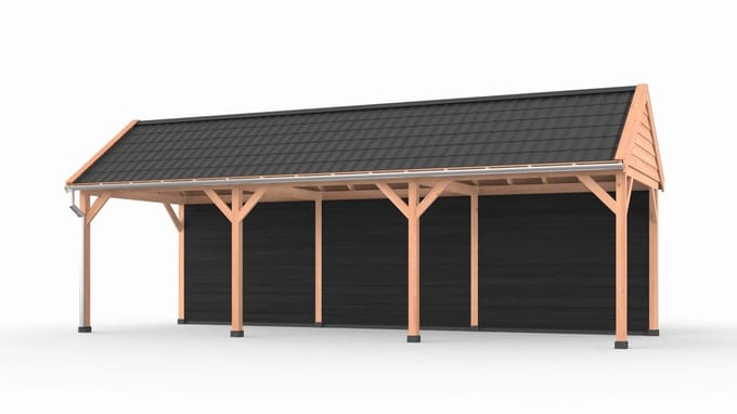 Douglas overkapping zadeldak, 900 x 300, met achterwand, Westwood Ruiter Basic