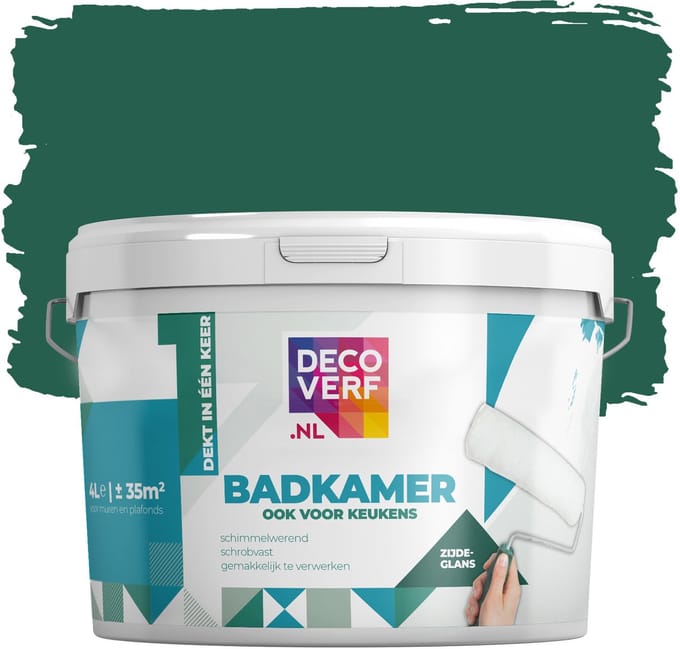 Decoverf badkamer verf smaragdgroen, 4L